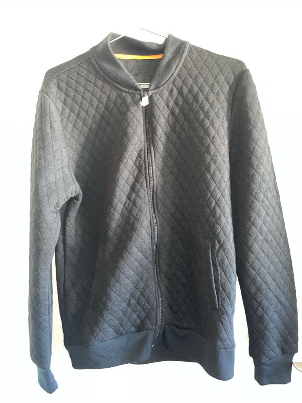 Foreign Exchange Men's Black Quilted Bomber Jacket